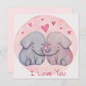 かわいいバレンタインデー シーズンカード (正面/裏面)