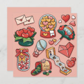 かわいいバレンタインデー シーズンカード (正面/裏面)