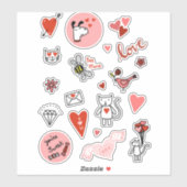 かわいいバレンタインデー シール (シート)