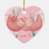 かわいいバレンタインデー セラミックオーナメント (裏面)