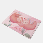 かわいいバレンタインデー ドアマット (アングル)