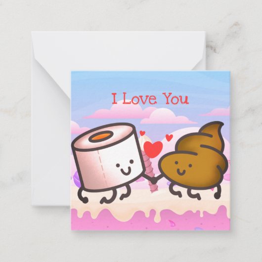 かわいいバレンタインデー ノートカード (正面)