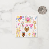 かわいいバレンタインデー ノートカード (正面/裏面インサイチュ)