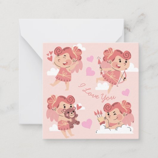 かわいいバレンタインデー ノートカード (正面)