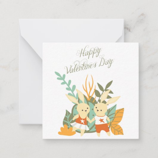 かわいいバレンタインデー ノートカード (正面)
