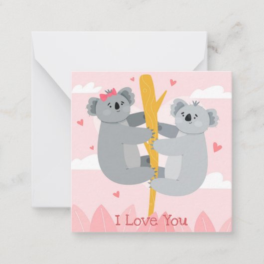 かわいいバレンタインデー ノートカード (正面)