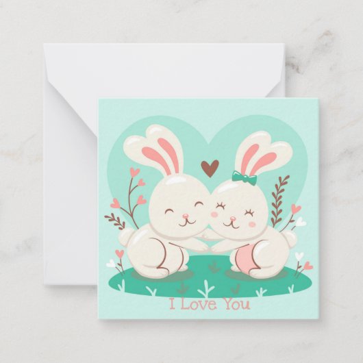 かわいいバレンタインデー ノートカード (正面)