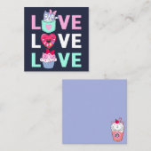 かわいいバレンタインデー ノートカード (正面/裏面)