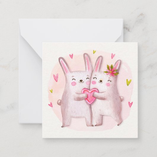 かわいいバレンタインデー ノートカード (正面)