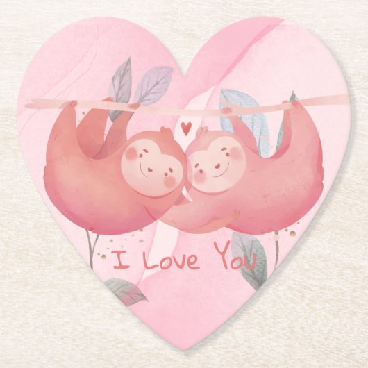 かわいいバレンタインデー ペーパーコースター (正面)