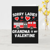 かわいいバレンタインデー 孫 面白い消防車 子ども カード (黄色い花)