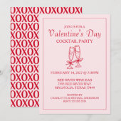 かわいいバレンタインデー XOXO ピンク レッド シーズンカード (正面/裏面)