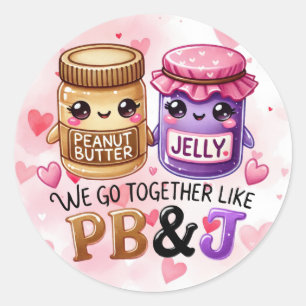 かわいいバレンタインデーPB & Jシート ラウンドシール