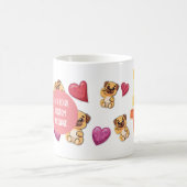 かわいいバレンタインデーPUGペット品種ラバーギフト コーヒーマグカップ (中央)