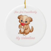 かわいいバレンタインドッグバレンタインデギフトクラシック セラミックオーナメント (裏面)