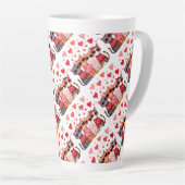 かわいいバレンタインハートサングラス カフェラテマグ (右アングル)