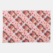 かわいいバレンタインハートサングラス キッチンタオル (横)