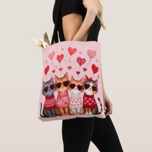 かわいいバレンタインハートサングラス トートバッグ