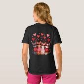 かわいいバレンタインハートサングラス Tシャツ (裏面フル)