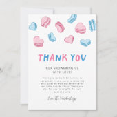 かわいいバレンタインハートジェンダーの表示 サンキューカード (正面)