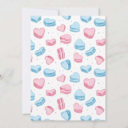 かわいいバレンタインハートジェンダーの表示 サンキューカード (裏面)