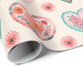 かわいいバレンタインハートパターン ラッピングペーパー (ロールコーナー)