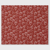 かわいいバレンタインハートパターン ラッピングペーパー (フラット)