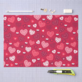 かわいいバレンタインハートパターン 薄葉紙 (クラフト)