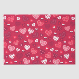 かわいいバレンタインハートパターン 薄葉紙