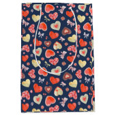 かわいいバレンタインハート ミディアムペーパーバッグ (正面)