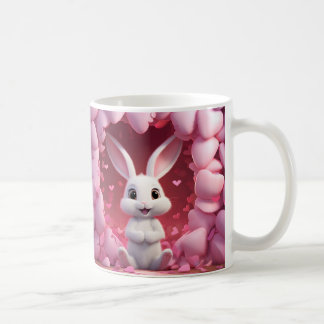 かわいいバレンタインバニーマグ | バレンタインデーマグ コーヒーマグカップ