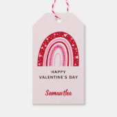 かわいいバレンタインパーソナライズされた虹 ギフトタグ (正面)