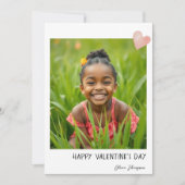 かわいいバレンタインピンクのハート絵を描手 シーズンカード (正面)