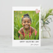 かわいいバレンタインピンクのハート絵を描手 シーズンカード (スタンド正面)