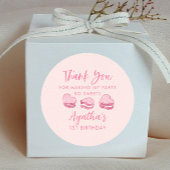 かわいいバレンタインピンクハート誕生日パーティーのお願い ラウンドシール