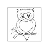 かわいいバレンタインフクロウハートスタンプ ラバースタンプ (インプリント)