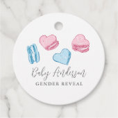 かわいいバレンタインマカロンハート性別の表示 フェイバータグ (正面)