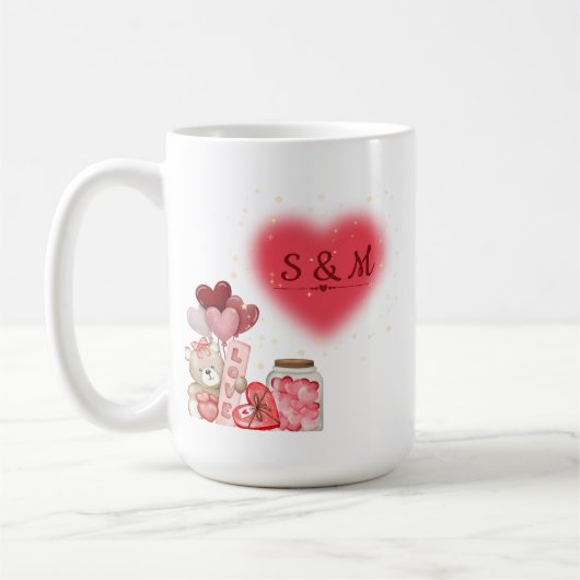かわいいバレンタインマグカップ コーヒーマグカップ (左)