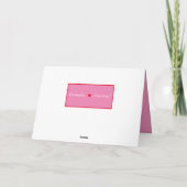 かわいいバレンタインラブバードと赤いハート シーズンカード (裏面)