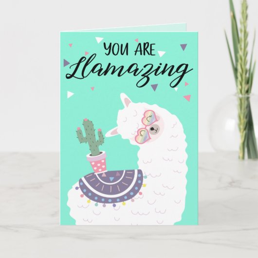 かわいいバレンタインラマ シーズンカード (正面)