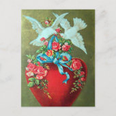 かわいいバレンタインヴィンテージ ポストカード (正面)