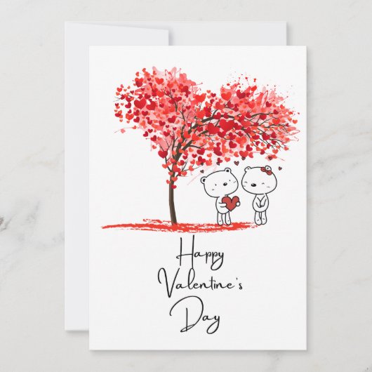 かわいいバレンタイン水彩アートパーソナライズ シーズンカード (正面)