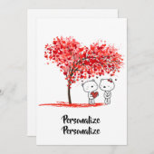 かわいいバレンタイン水彩アートパーソナライズ シーズンカード (正面/裏面)