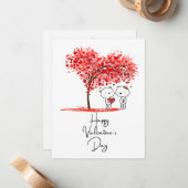 かわいいバレンタイン水彩アートパーソナライズ ノートカード (正面/裏面インサイチュ)