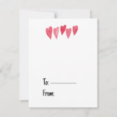 かわいいバレンタイン水彩アートパーソナライズ ノートカード (裏面)