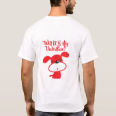 かわいいバレンタイン犬のデザイン Tシャツ (裏面)