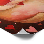 かわいいバレンタイン猫 ポスター (角)