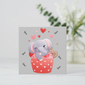 かわいいバレンタイン象が大好き シーズンカード (スタンド正面)