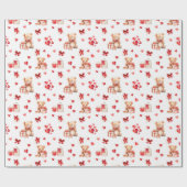 かわいいバレンタイン赤いハート ラッピングペーパー (フラット)