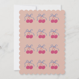 かわいいバレンタイン、さくらんぼのイラストグリーティングカード シーズンカード